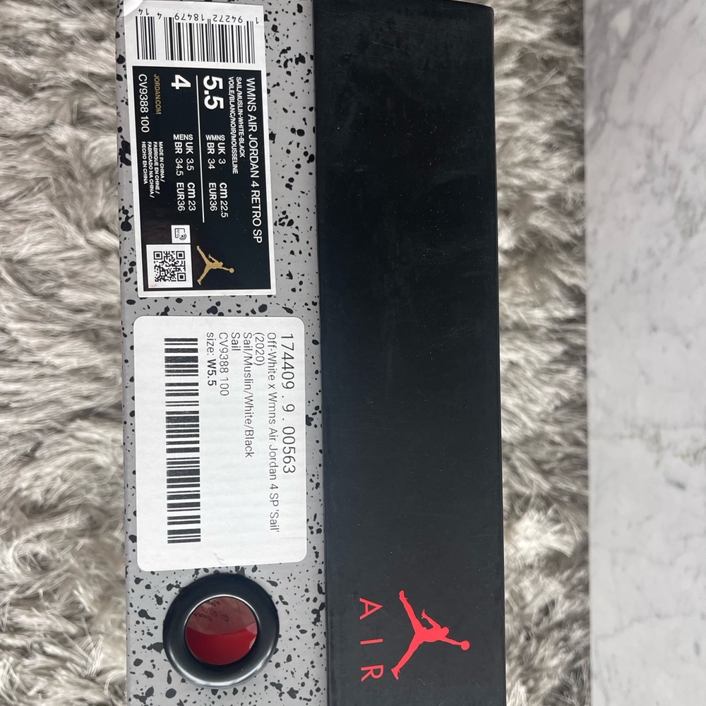 Jordan 4 Retro Off-White Sail 5.5 (W) Off-White Virgil Abloh collab NIB - Picture 10 of 12